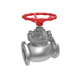 Silver Industrial Valve Equipment With Red Handwheel And Flanged Ends For Applications