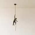 Unique Monkey Shaped Metal Pendant Light Hanging In Modern Interior Decor 3d model