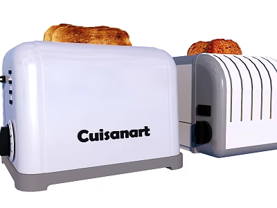 Two Cuisanart Toasters with Toasted Bread Slices as Modern Kitchen Appliances 3d model