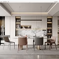 Elegant Modern Restaurant Interior With Marble Dining Table And Luxury Chairs