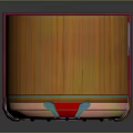 Vintage Colorful Jukebox With Wooden Body Retro Design And Blue Support Legs