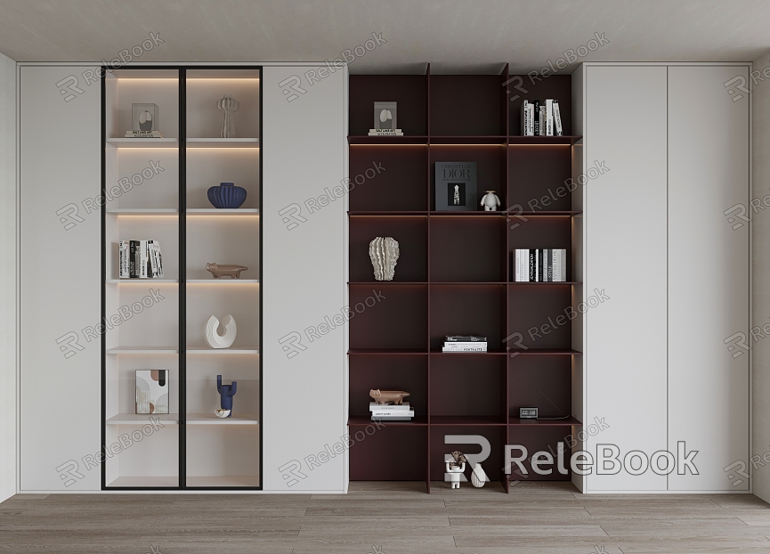 Modern Bookcase Decorative Cabinet model