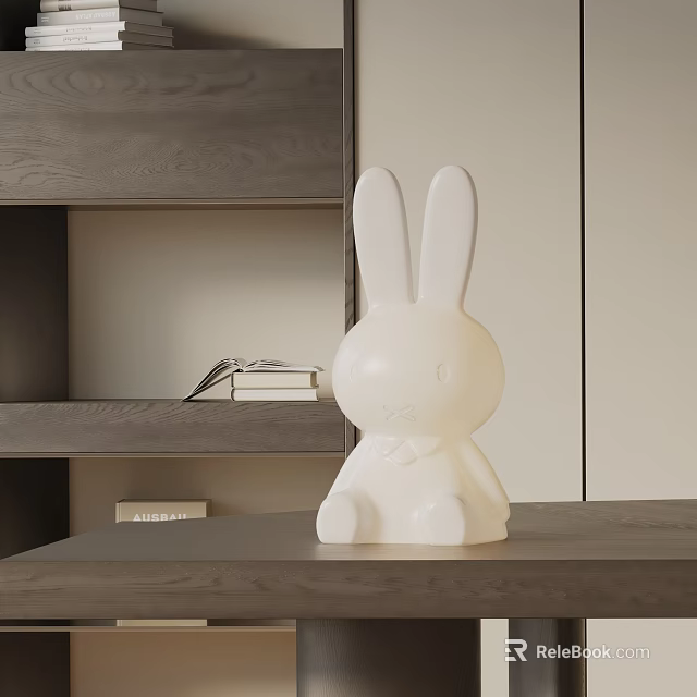 White Rabbit Shaped Decorative Table Lamp for Home Desk Modern Design 3d model 