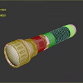 Durable Modern Flashlight With Metal Body And Black Rubber Grip