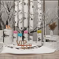 Trunks Birch Snow Scene Branches Dead Tree Products Clothing Display Column Display US Chen Commercial Activities 3d model