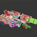 Browning Machine Gun Browning Gatling White Machine Gun Machine Gun Bullet Military 3d model