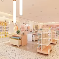 Cute Specialty Store Interior With Yellow Duck Toys Shelves Display Counters And Pink White Decor