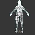 Futuristic Sci Fi Game Movie Character With Mechanical Armor Helmet And Tactical Combat Gear