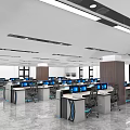 Modern Command Center Building Layout 3d model