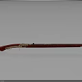 Antique Red And Gold Decorative Weapon With Ornate Handle And Blade