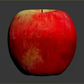 Fresh Red Apple With Red And Yellow Gradient Surface On Black Background With Reflection