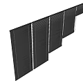 Modern Black Venetian Blinds Slatted Design For Window Covering Multiple Panels