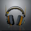 Stylish Blue And Orange Over Ear Headphones With Soft Ear Cushions