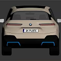 Modern Cream SUV With Black Roof Sleek Exterior And Blue Accents