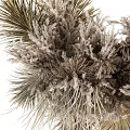 Natural Dried Pine Needles And Ferns Floral Vase Arrangement With Earthy Tones