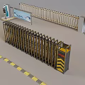 Public Facility Security Access Control System With Retractable Gate Barrier And License Plate Recognition Device 3d model