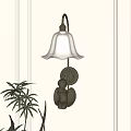 Elegant Brass Wall Lamp With Angel Decoration White Lampshade For Indoor Decor
