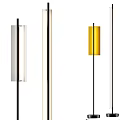 Modern Floor Lamps With Sleek Metal Poles And White Yellow Shades