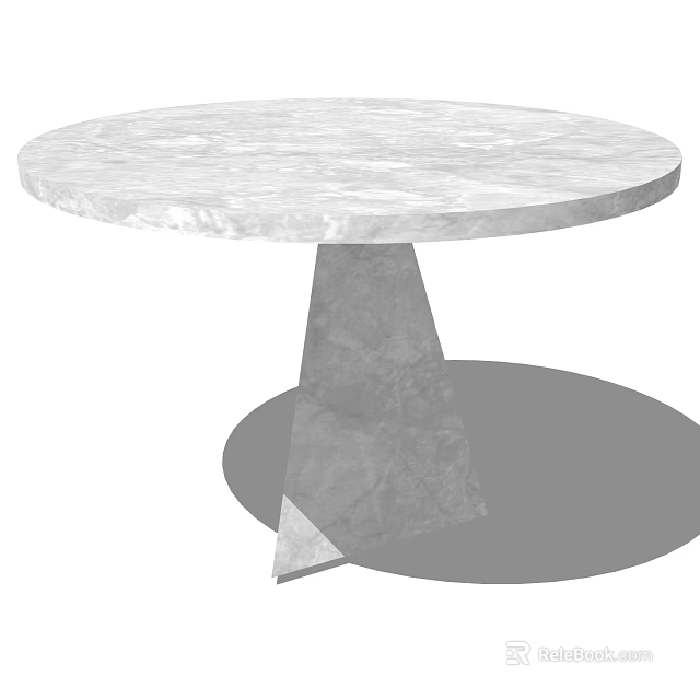 Modern Round Marble Table With Unique Geometric Base And Smooth Surface 3d model 