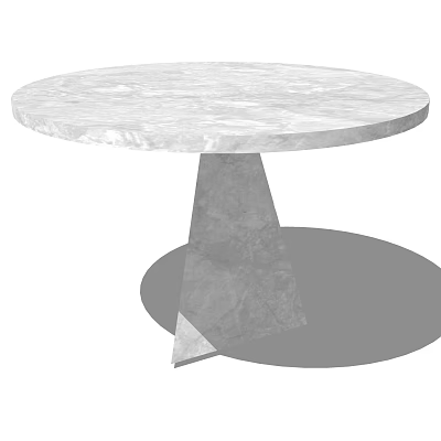 Modern Round Marble Table With Unique Geometric Base And Smooth Surface 3d model