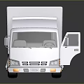 White 3D Truck Model With Reflective Surface On Dark Background 3d model
