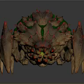 Spiky Ferocious Mythical Creature Character 3D Model With Green Brown Claws Fangs