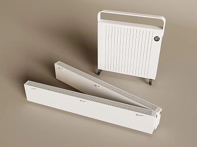 White Radiators With Different Styles And Designs For Home Heating 3d model