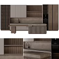 Modern Kitchen Interior With Wooden Textured Cabinets Island And Appliances