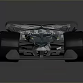 Modern Blue Black Racing Car With Aerodynamic Design Large Wheels And Rear Spoiler