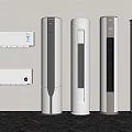 Multiple Modern Air Conditioner Fan Styles Including Wall Mounted And Floor Standing Models