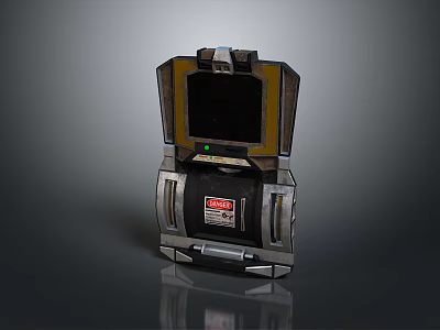 Vintage Industrial Device With Metallic Body DRG Label Screen And Control Buttons 3d model