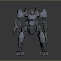 Futuristic Sci Fi Mech Warrior With Shield And Plasma Gun Design