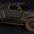 Rugged Military Vehicle With Off Road Tires And Roof Rack Design