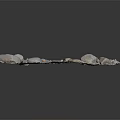 Realistic Detailed Irregular Terrain Model With Stones And Gravel Textured Surface