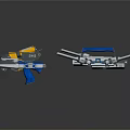 Collection of Medical Instruments Featuring Blue White Yellow Precision Tools And Devices