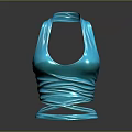 Turquoise Fashion Apparel With Unique Wrapped Design And Sleek Sculptural Style