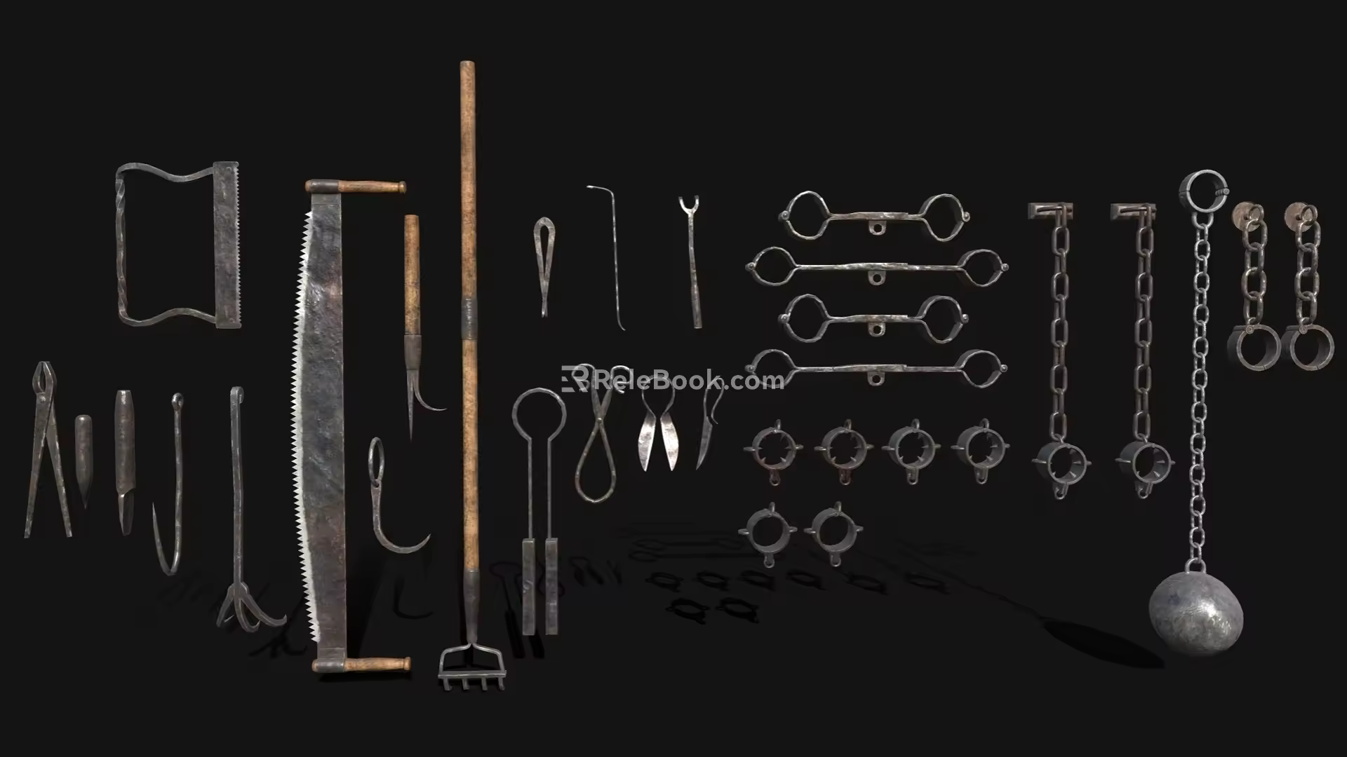 Tools Retro Hardware Tools Combination Hardware Agricultural Tools Hardware Torture Tools 3d model