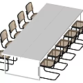 Modern White Conference Table With Minimalist Design And Office Meeting Chairs