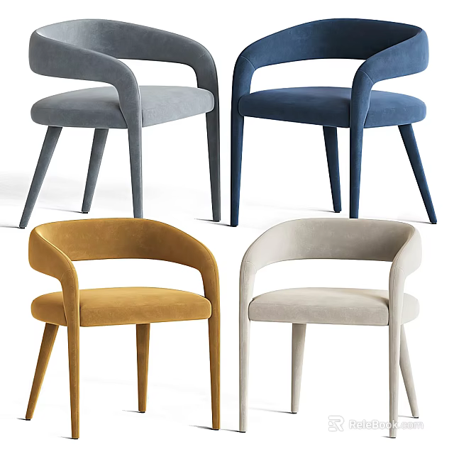 Modern Accent Chairs with Armrests in Multiple Colors for Contemporary Living Spaces 3d model 