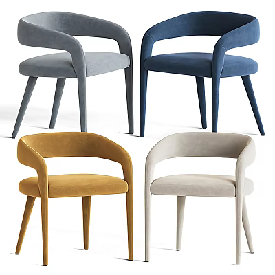 Modern Accent Chairs with Armrests in Multiple Colors for Contemporary Living Spaces 3d model
