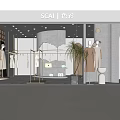 Elegant Modern Clothing Store Interior With Mannequins Racks And Decorative Plants