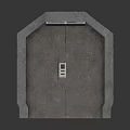 Gray Metallic Industrial Door With Green Indicator Light And Control Panel