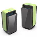 Light Green And Black Daily Use Air Purifiers With Transparent Front Panel And Wheels