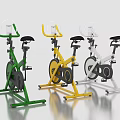 Interactive Zone Featuring Three Stationary Bikes In Green Yellow White Colors