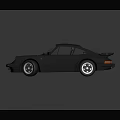 Gray Classic Sports Car With Rear Spoiler And Shiny Wheels