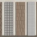 Modern wall panel wall trim cement brick tile 3d model