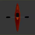 Red Kayak With Black Paddle Designed For Water Sports And Outdoor Recreation
