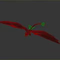 Game Movie Character Black Dragon Flying With Large Wings And Red Eyes