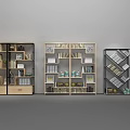 Modern Bookshelf Designs with Mixed Material Frames Storage Shelves Books and Decorative Items 3d model