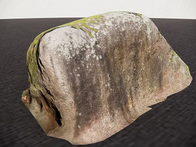 Natural Rockery Stone With Green Moss And Textured Surface For Garden Landscaping 3d model